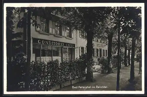 AK Bad Peterstal, Gasthof und Pension Zum Schwan von Ludwig Huber, Konditorei