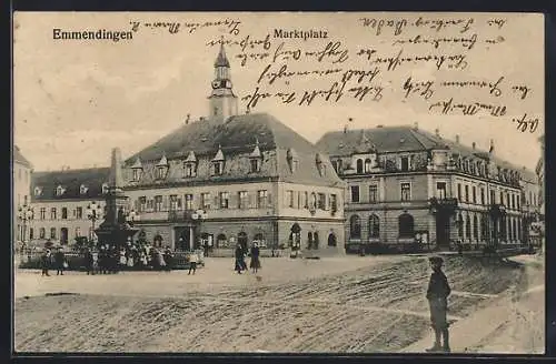 AK Emmendingen, Denkmal auf dem Marktplatz