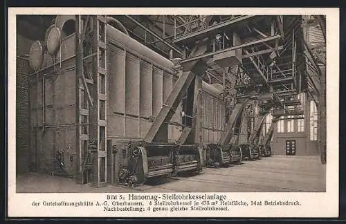 AK Oberhausen / Rheinland, Gutehoffnungshütte, Hanomag-Steilrohrkesselanlage