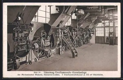 AK Hannover-Linden, Hanomag-Dreiflammrohr-Kesselanlage der Mechanischen Weberei