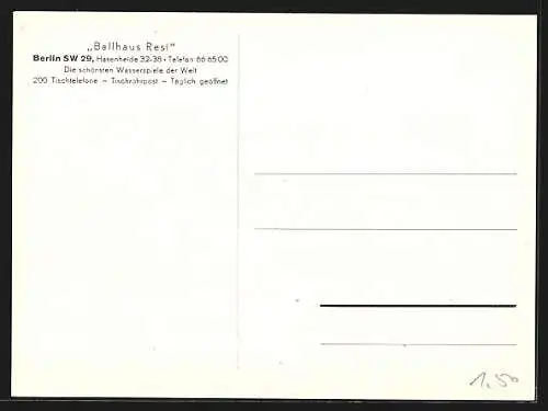 AK Berlin-Kreuzberg, Art Deco, Ballhaus Resi, Hasenheide 32 - 38, Innenansicht mit Gästen