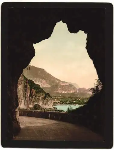 Fotografie Photochrom Zürich, Zürich, Ansicht Riva, Strada del Ponale, Grossformat 19 x 25cm