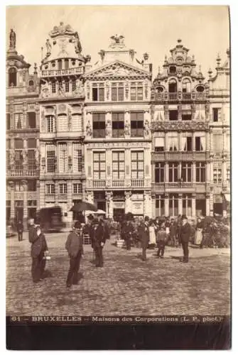 Fotografie Phot Louis Pamard, Ansicht Bruxelles, Maisons des Corporations Grande Place