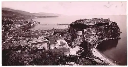 Fotografie Jean-Baptiste Giletta, Nice, Ansicht Monaco, Blick auf Monte Carlo, vue Generale, Grossformat 27 x 14cm