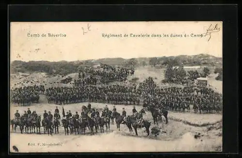 AK Camp de Béverloo, Régient de Cavalerie dans les dunes du Camp