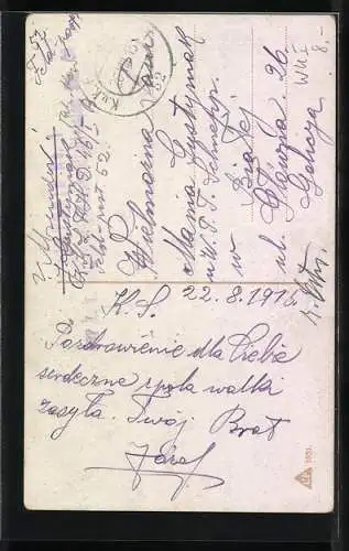 AK Österreichischer Soldat beim Abschied von der Liebsten