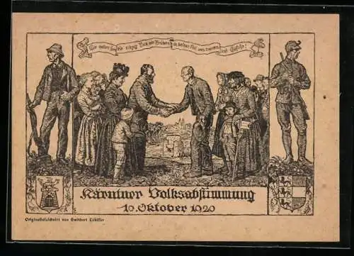 Künstler-AK Kärntner Volksabstimmung 1920