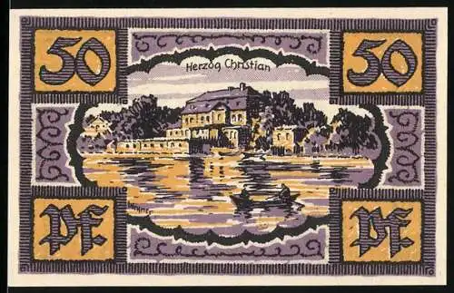 Notgeld Merseburg 1921, 50 Pf, Herzog Christian und Rabe, Serie G Nr. 033699