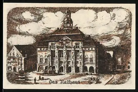 Notgeld Lüneburg, 50 Pfennig, Das Rathaus und Stadtwappen, 185391