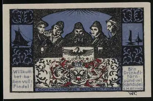 Notgeld Gothmund-Lübeck, 1921, 75 Pfennig, G.M.Beinck und H.G.Rantgens Design