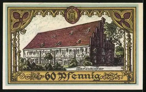 Notgeld Jüterbog 1920, 60 Pfennig, Franziskanerkloster und Marienkloster