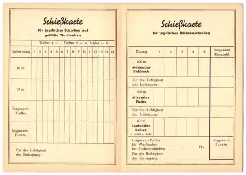 Werbebillet Schrotpatronen und Büchsenpatronen von RWS, Schiesskarte