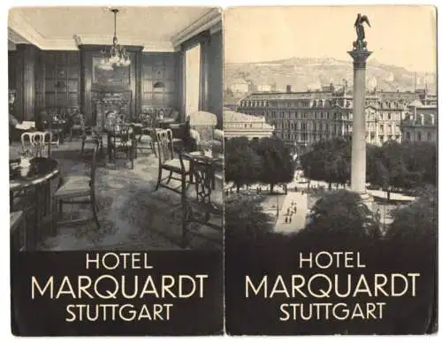 Werbebillet Stuttgart, Hotel Marquardt, Innenansicht, Schlossplatz