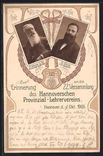 AK Hannover, 22. Versammlung des Hannoverschen Provinzial-Lehrervereins 1905, Vorsitzender Fr. Ulrich