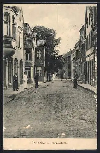 AK Lübbecke, Blick in die Bäckerstrasse