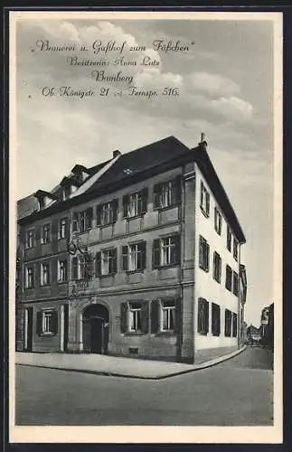 AK Bamberg, Brauerei und Gasthof zum Fässchen, Ob. Königstrasse 21