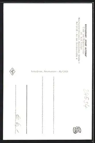 AK Neumünster /Holstein, Restaurant Stadt Altona, Boostedter Strasse 1