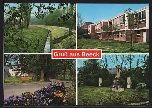 AK Beeck / Erkelenz, Denkmal und Partie im Park