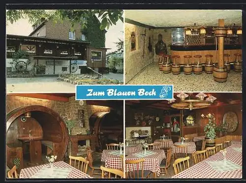 AK Schellerten, Gasthaus Zum Blauen Bock v. Wilfried Tönnies, mit Innenansichten, Berliner Strasse 20