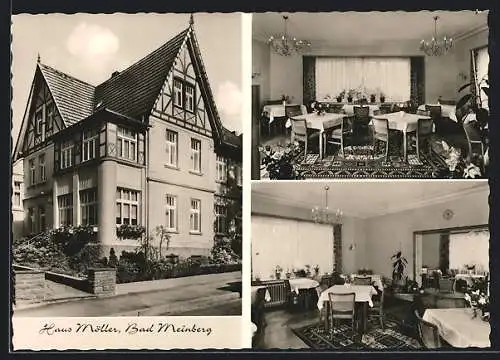 AK Bad Meinberg, Die Pension Haus Möller v. Frau A. Lütkehus, mit Gaststube, Steinheimerstrasse 3