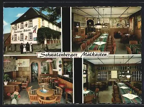 AK Schwalenberg /Lippe, Gasthaus Schwalenberger Malkasten mit Innenansichten