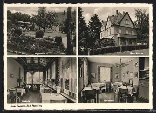 AK Bad Meinberg, Pension Haus Förster v. Walter Förster mit Innenansichten