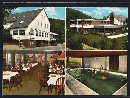 AK Hörsum /Alfeld, Pensions- und Gästehaus Zur Eule v. M. Flügge mit Innenansichten und Hallenbad