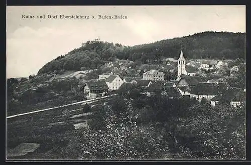 AK Ebersteinburg b. Baden-Baden, Ruine und Dorf