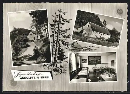 AK Gerolstein /Eifel, Die Jugendherberge mit Innenansicht