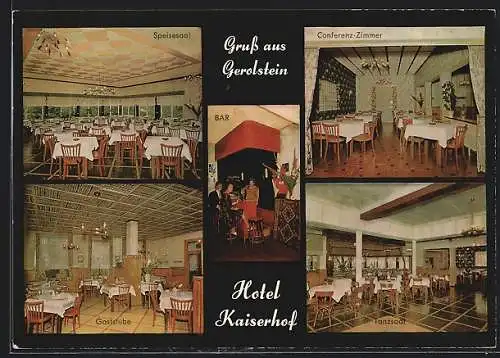 AK Gerolstein, Das Hotel Kaiserhof v. Nik. Christen, Speisesaal, Gaststube, Conferenz-Zimmer, Tanzsaal, Bar