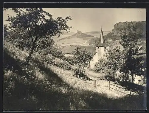 AK Gerolstein /Eifel, Bergige Partie an der Kirche