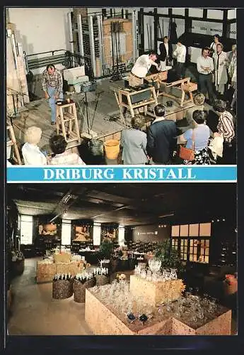 AK Bad Driburg, Glashütte Driburg Kristall, Glasbläser-Vorführung und Verkaufsraum, Lange Str. 127