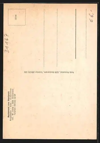 AK Bockenem, Das Restaurant zum Stadtpark v. W. Linne, mit Speisesaal