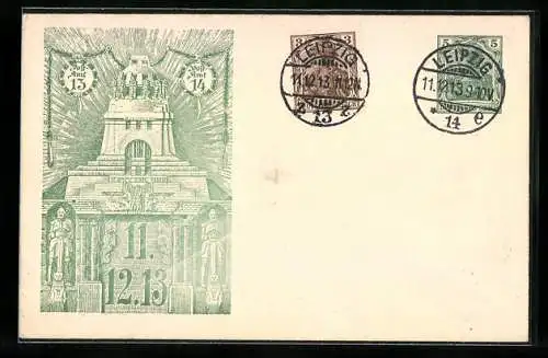 Umschlag zum 11.12.1913, Ritterstatuen, Ganzsache 5 Pfennig