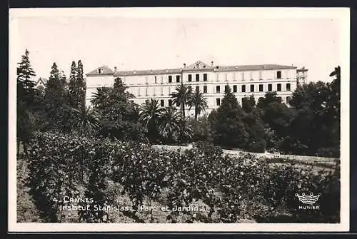 AK Cannes, Institut Stanislas, Parc et Jardin