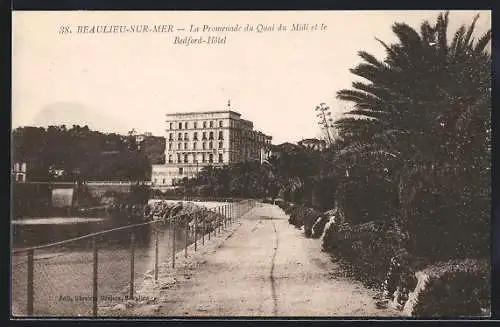 AK Beaulieu-sur-Mer, La Promenade du Quau du Midi et le Bedford Hotel