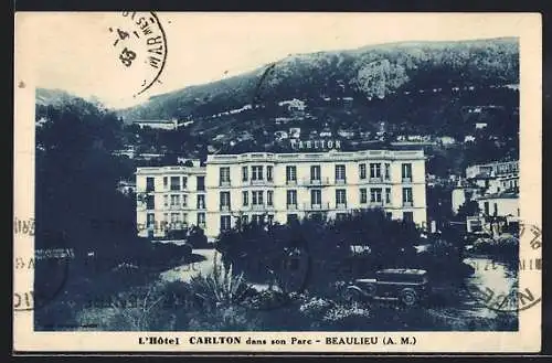 AK Beaulieu /A.-M., Hotel Carlton dans son Parc