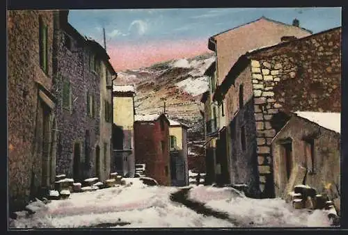 AK Gourdon /A.-M., Rue principale en hiver