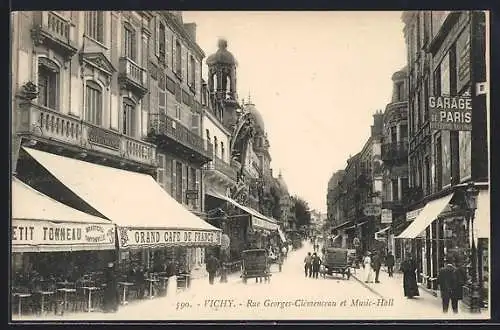 AK Vichy, Rue Georges-Clémenceau et Music-Hall