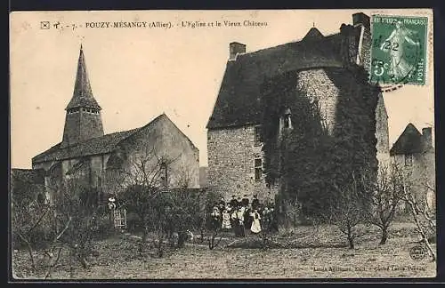 AK Pouzy-Mesangy, L`Eglise et le Vieux Chateau