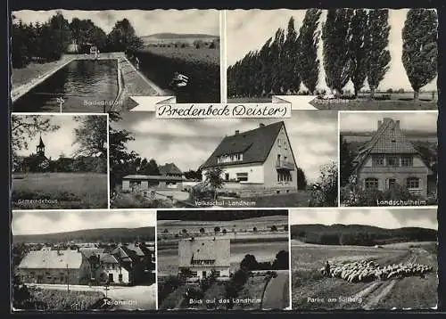 AK Bredenbeck, Badeanstalt, Gemeindehaus, Teilansicht, Volksschul-Landheim, Pappelallee, Landschulheim