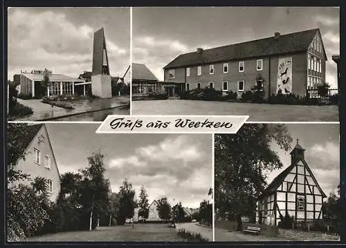 AK Weetzen /Hannover, Ortsansicht mit Kirche