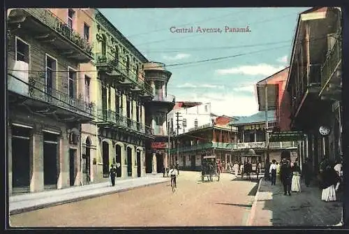 AK Panama, Central Avenue with people