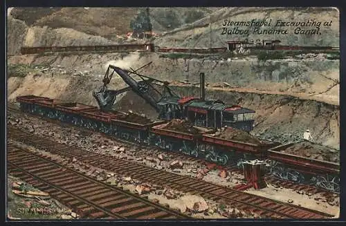 AK Balboa, Steamshovel Excavating at Panama Canal