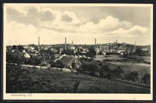 AK Seidenberg, Ortsansicht mit Fabrikschornsteinen