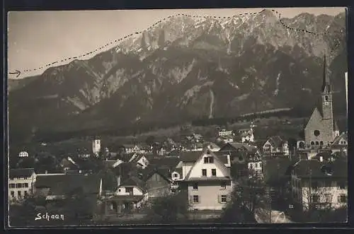 AK Schaan, Ortsansicht mit Bergpanorama
