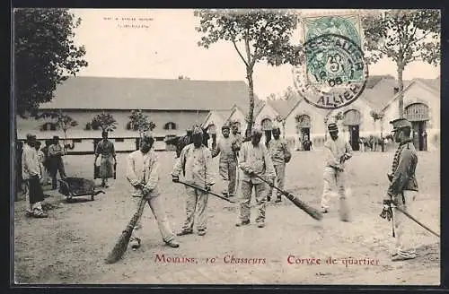 AK Moulins, 10e Régiment Chasseurs, Corvée de quartier