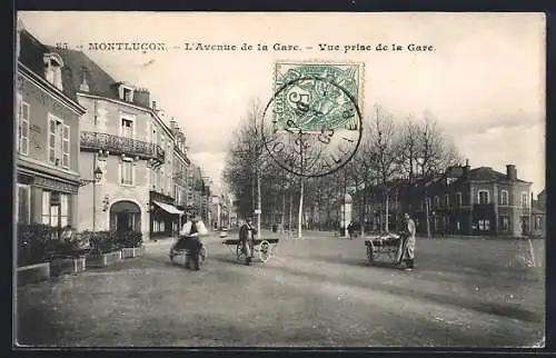 AK Montlucon, L`Avenue de la Gare, vue prise de la Gare