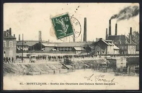 AK Montlucon, Sortie des Ouvriers des Usines Saint-Jacques