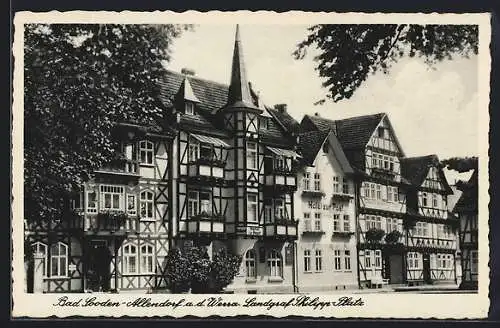 AK Bad Sooden-Allendorf, Landgraf Philipp-Platz mit Hotel zur Post